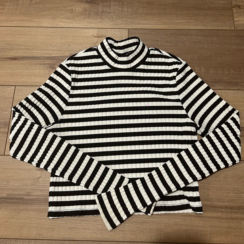 H&M Monochrome Striped Turtleneck